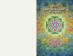 Colorful book cover with floral and mandala design, featuring text about cards and chakras.