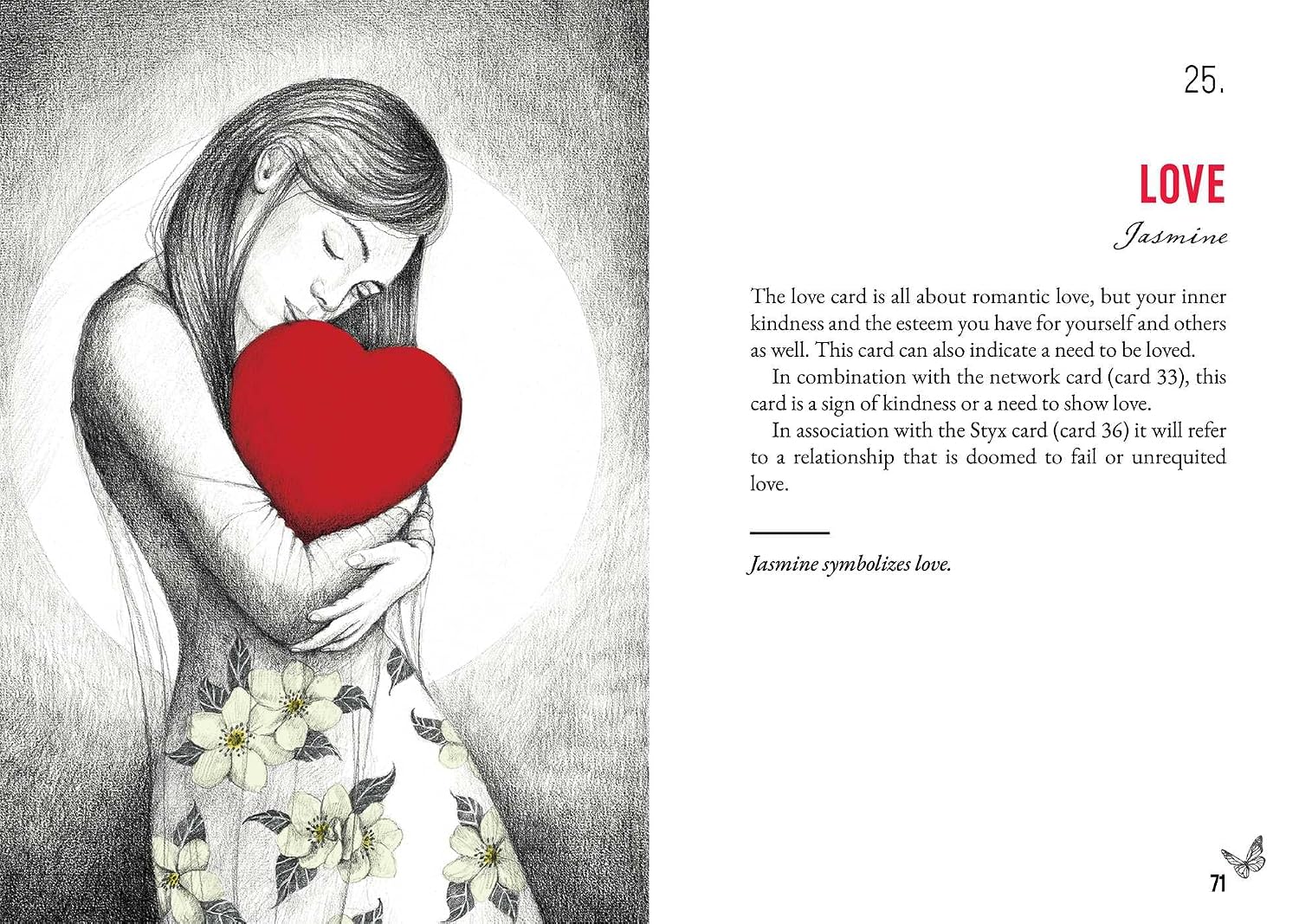 Illustration of a woman holding a red heart with text on love and relationships.