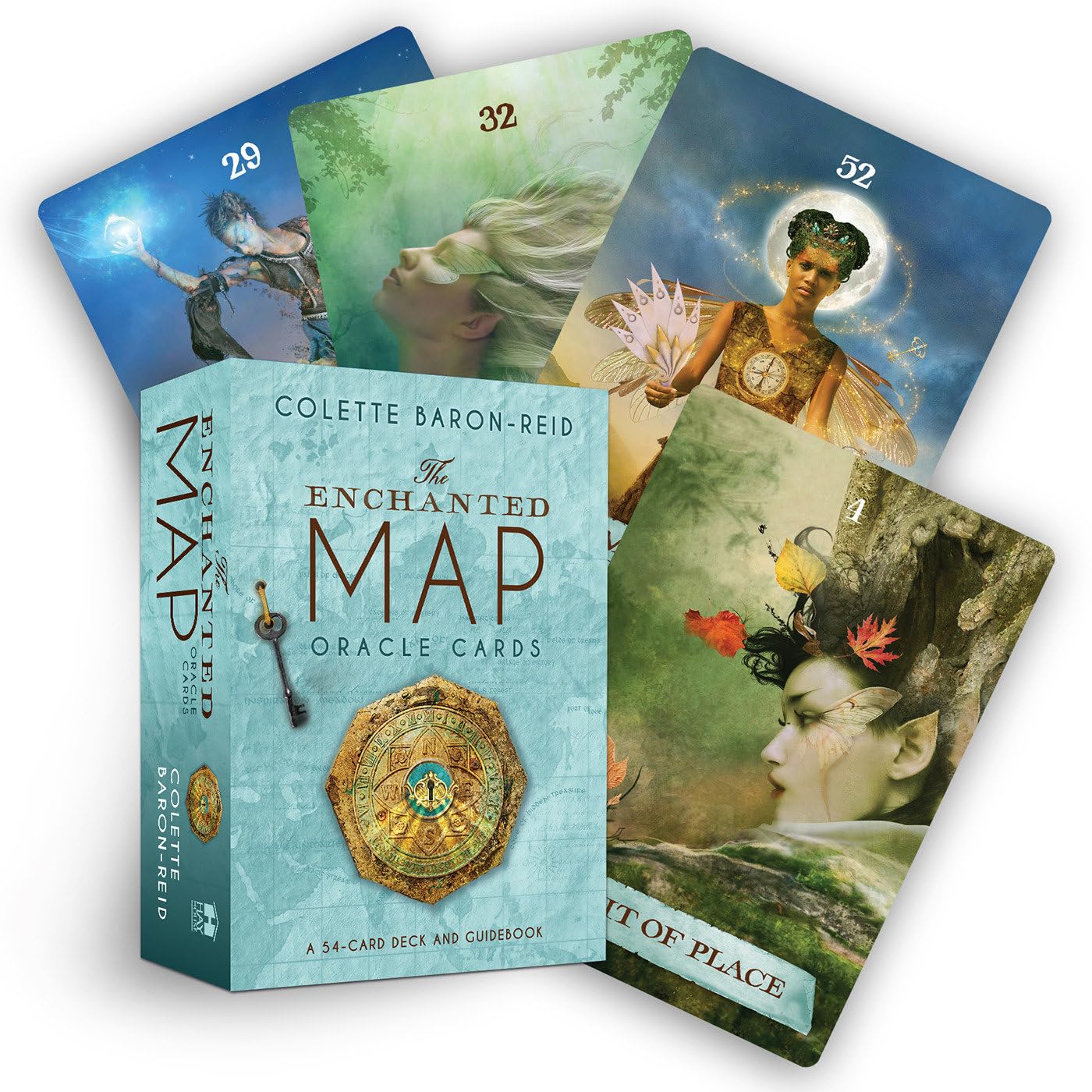 Enchanted Map Oracle Cards by Colette Baron-Reid with card illustrations on a white background