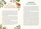 Book page with Oracle Deck Basics chapter text and decorative elements.
