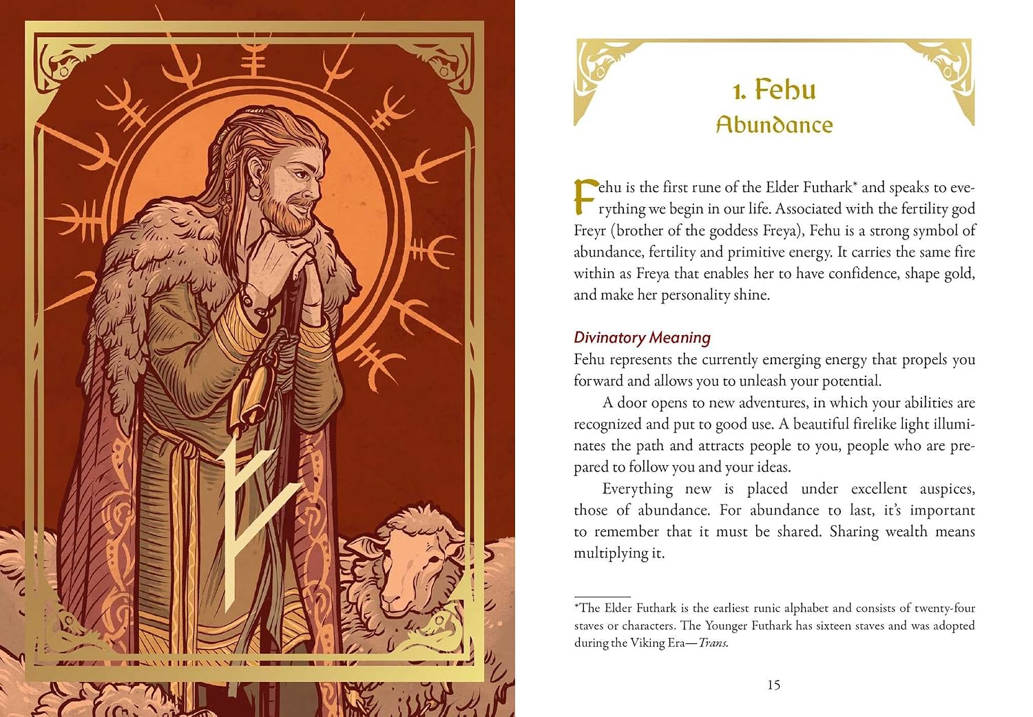 A printed page from a book or booklet showing an illustrated figure in profile against an orange background on the left, with text about Febu on the right. This is not a clean product shot of a physical item in use, and it is not a measurement chart, color swatch, instruction diagram, scenery, or placeholder, so the best fit is Other.