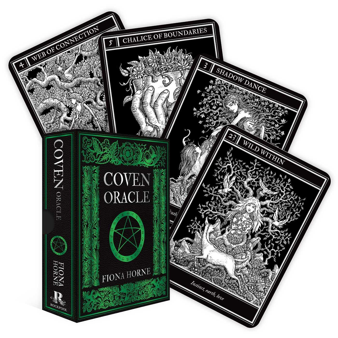 Coven Oracle cards with a green box on a white background