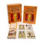 Oracle of the Radiant Sun cards with packaging on a white background