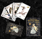 Witch's Shadow Work Oracle cards on a dark marble surface