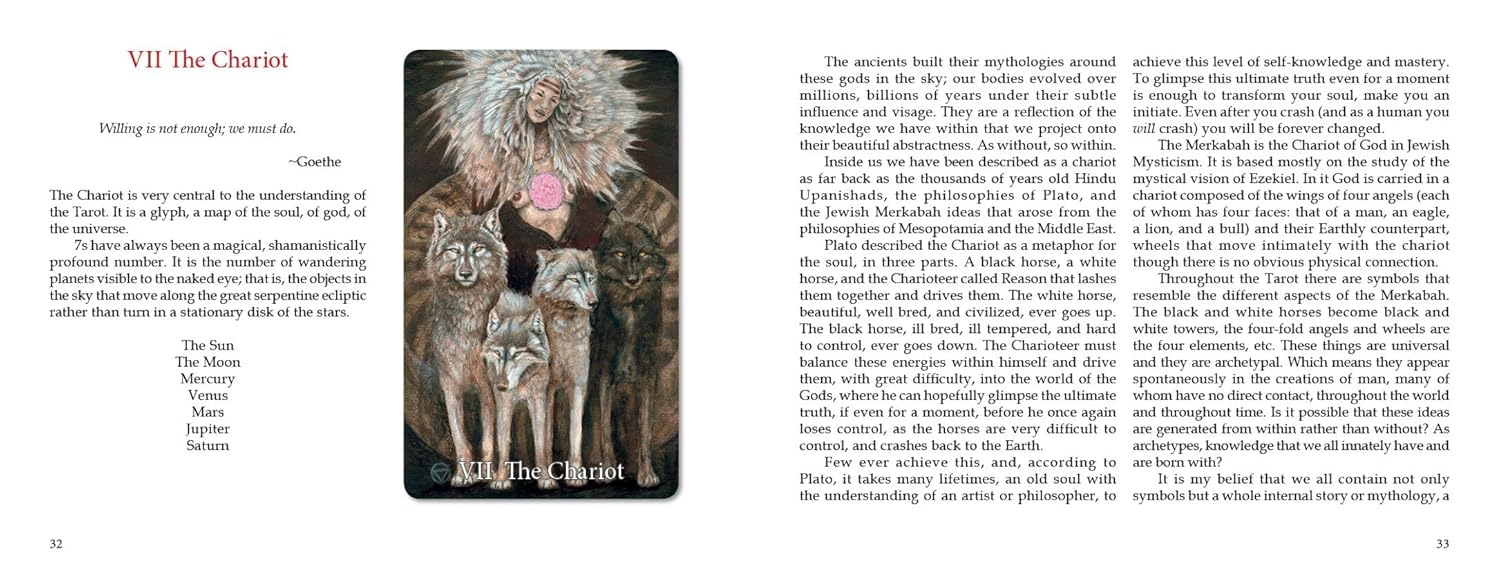 Magical book illustration of a character in a fantasy setting with text on a white background