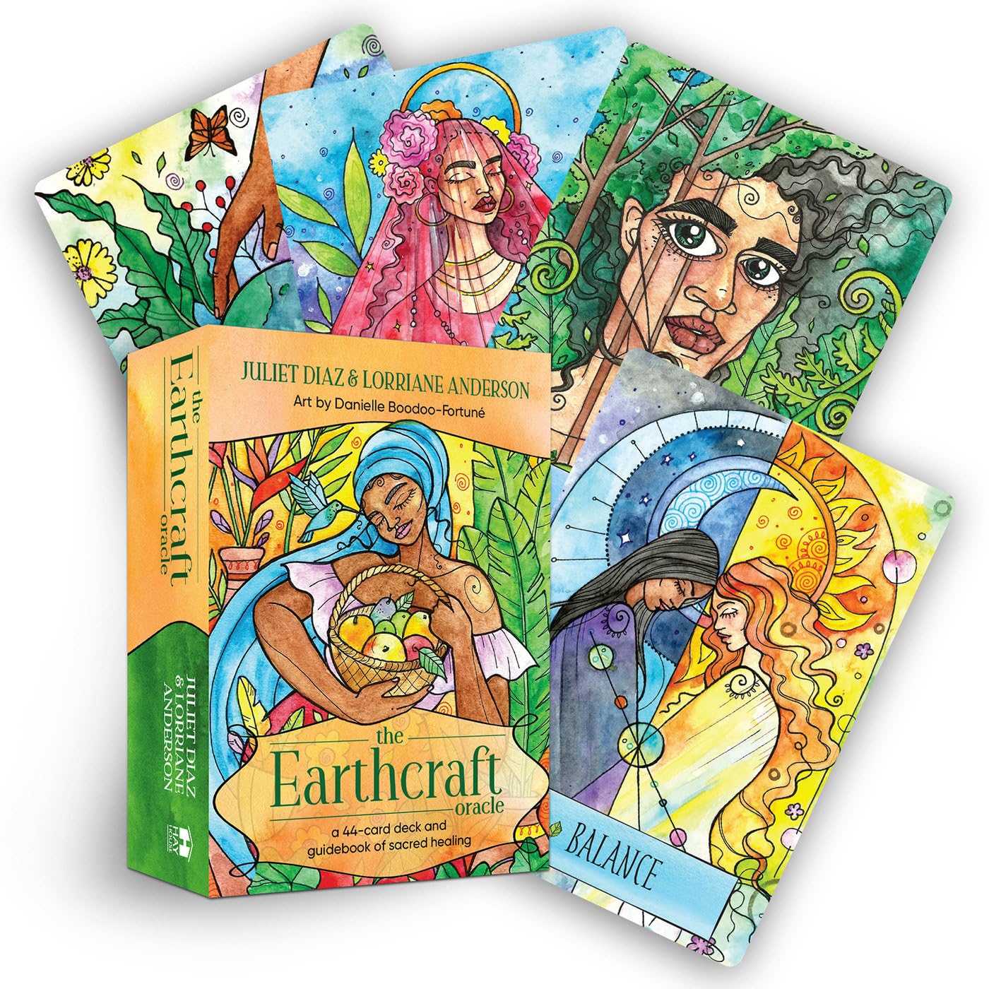 Colorful Oracle cards with artistic illustrations on a white background