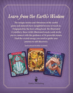 Purple promotional graphic for a booklet or oracle card set titled "Learn from the Earth's Wisdom," with descriptive text and three illustrated cards shown at the bottom. Storey Publishing logo appears at the bottom center.