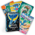 Set of colorful oracle cards with a book titled 'The Dream Weaver's Oracle' on a white background.