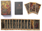House of the Dragon tarot deck with guidebook and cards on a white background