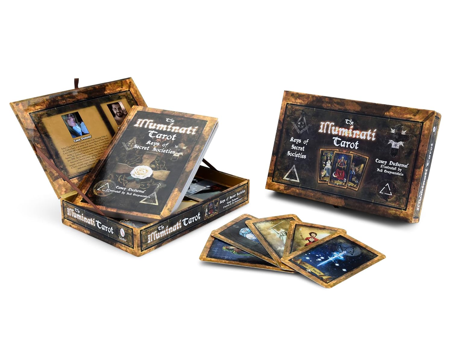 Illuminati Tarot card set with packaging on a white background