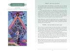 Card from a tarot or oracle deck with colorful design and text on a white background