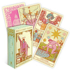 Collection of tarot cards with a box labeled 'Your First Tarot' by Victoria Marvel on a white background.
