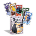 Set of cards from 'The Avian Oracle' with colorful illustrations of various birds on a white background.