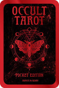 Cover of 'Occult Tarot' pocket edition with red text and symbols on a black background
