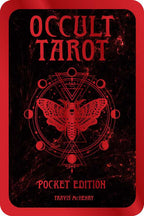 Cover of 'Occult Tarot' pocket edition with red text and symbols on a black background