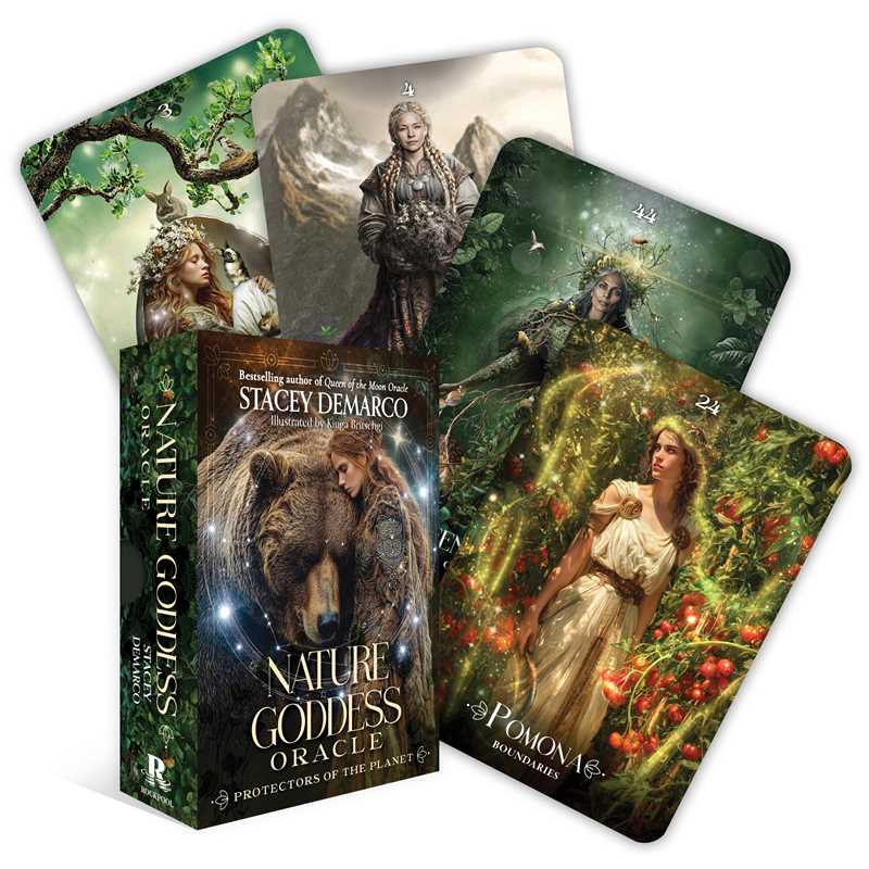 Nature Goddess Oracle cards with a box on a white background