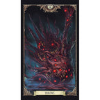 Artistic depiction of a monstrous creature with red eyes and the word 'Violence' at the bottom.