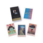 Modern Mirvana Oracle cards with colorful packaging and card illustrations on a white background
