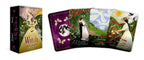 Set of cards with artistic designs and a box labeled 'Seasons of the Witch'.