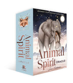 Animal Spirit Oracle card box with fox and elephant illustration on a white background