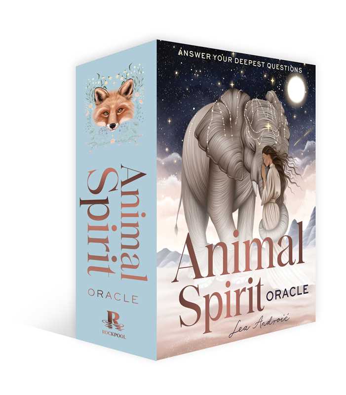 Animal Spirit Oracle card box with fox and elephant illustration on a white background