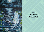 Book cover with a ghostly figure by a lake at night, titled 'The Minor Arcana'.
