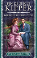Book cover of 'Fin de Siècle Kipper Fortune Telling Deck' with a couple on a bench.