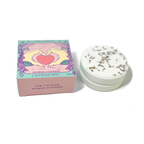 Lavender mint shower steamers with packaging on a white background