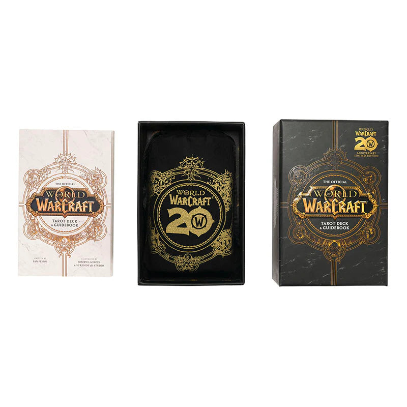 World of Warcraft tarot deck and guidebook set on a white background