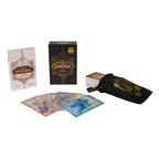 Warcraft card game set with cards, box, and pouch on a white background