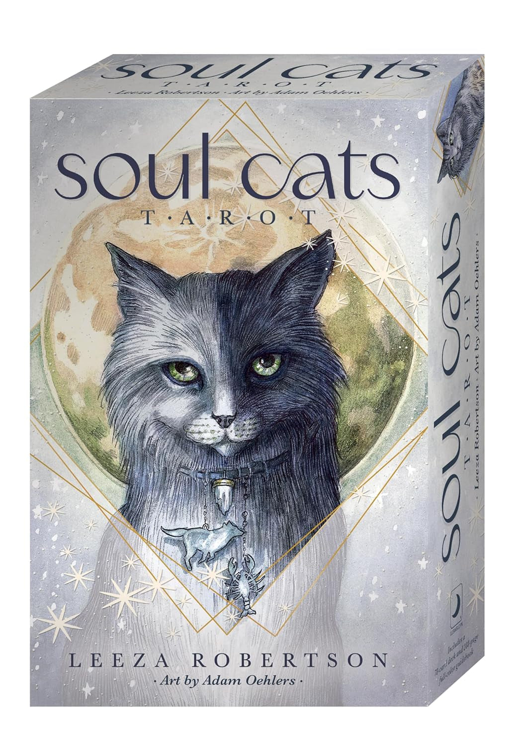 Box for 'Soul Cats Tarot' with a cat illustration on a white background