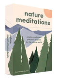Box of 'Nature Meditations' with mountain and tree design on a white background