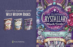 Promotional image of 'The Illustrated Crystallary Oracle Cards' with other books on a blue background.