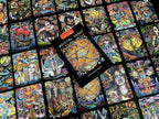Collection of colorful tarot cards with a deck titled 'Bonfante Tarot' on top.
