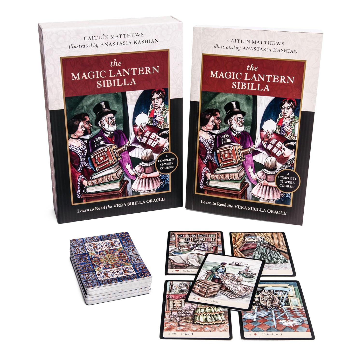 Two copies of 'The Magic Lantern Sibilla' with cards displayed in front on a white background