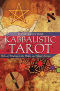 Book cover of 'Kabbalistic Tarot' with star and geometric designs on a colorful background.