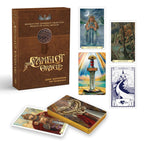 Camelot Oracle card set with packaging and tarot cards displayed.