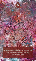 Abstract art with text on anxiety and acceptance