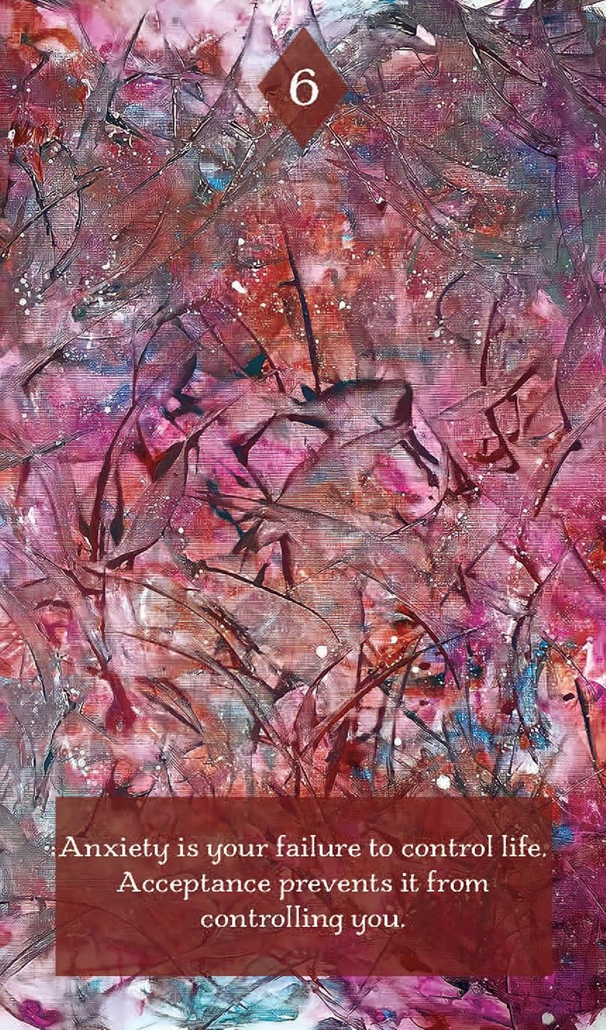 Abstract art with text on anxiety and acceptance