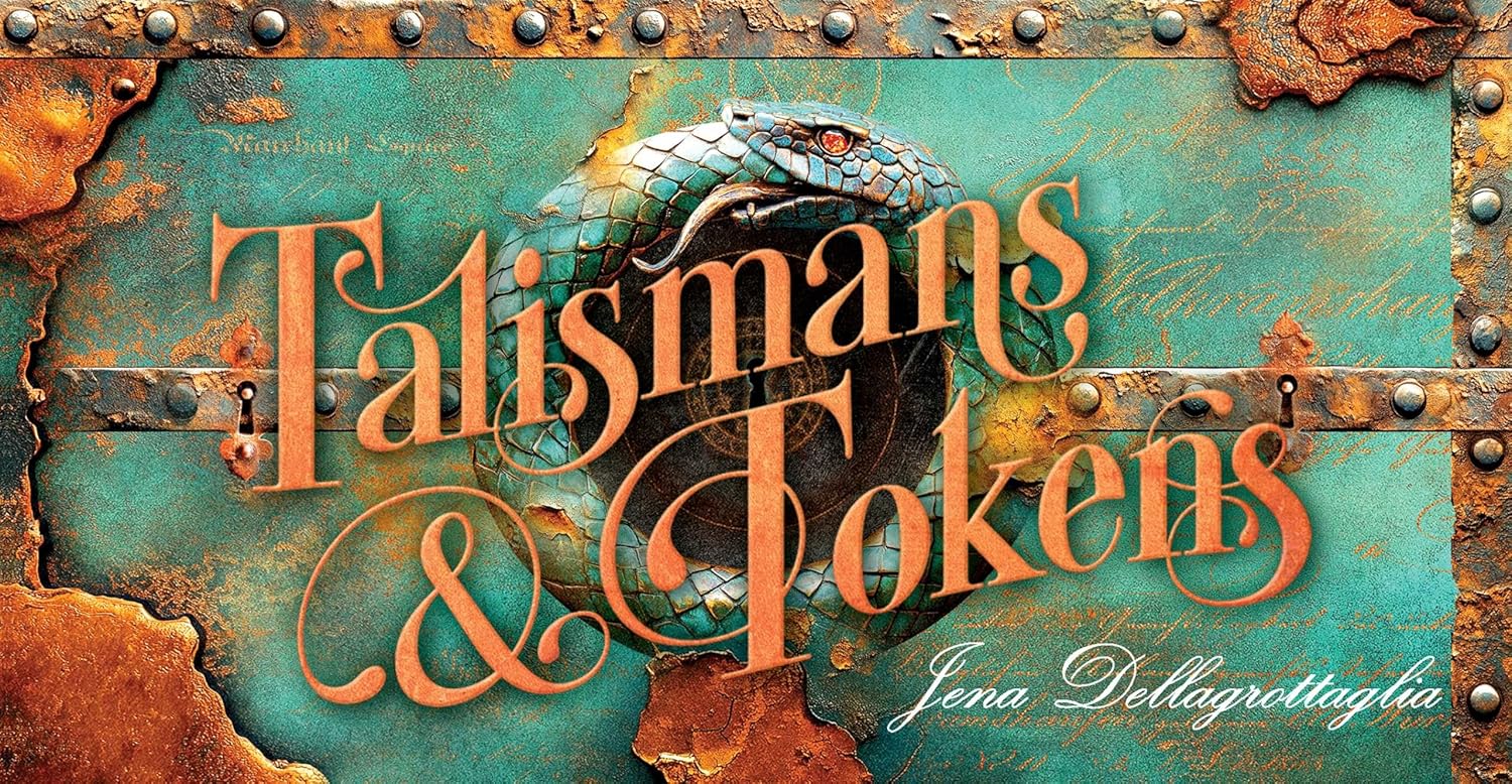 Book cover of 'Talismans & Tokens' with decorative text and design elements.