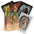 Set of 'Empath's Healing Oracle' cards with artistic illustrations on a white background