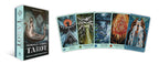 Tarot card set with a box labeled 'Mythologian Tarot' featuring illustrations of deities on cards.