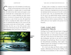 Book page with text about Carl Jung and Sigmund Freud, featuring a watercolor illustration of leaves.