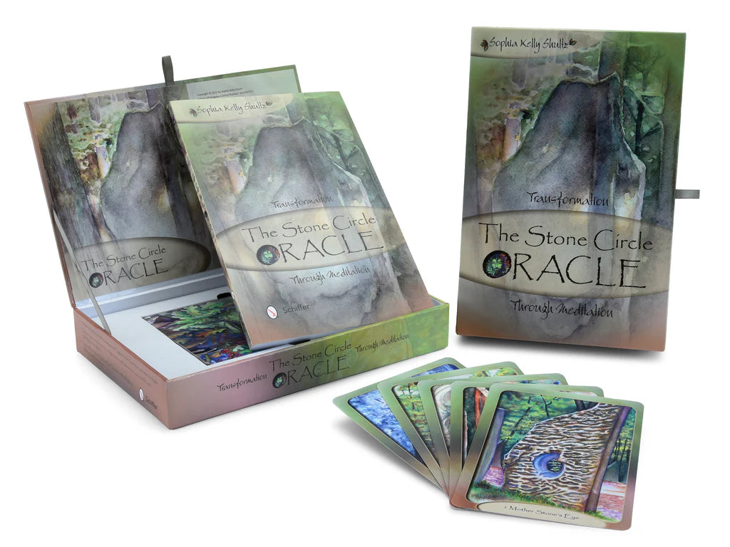 Stone Circle Oracle card set with packaging on a white background