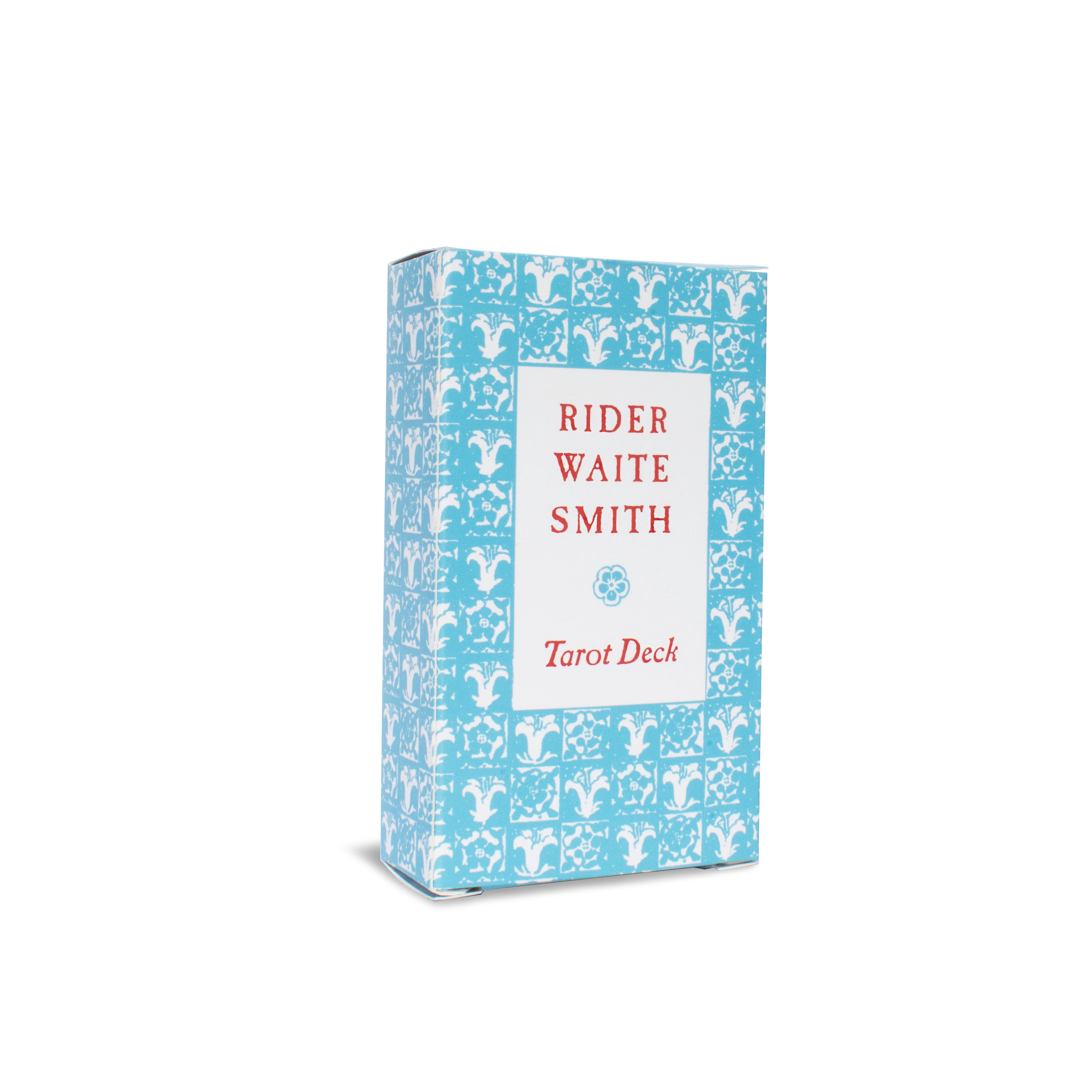 Box of Rider Waite Smith Tarot Deck with blue and white design