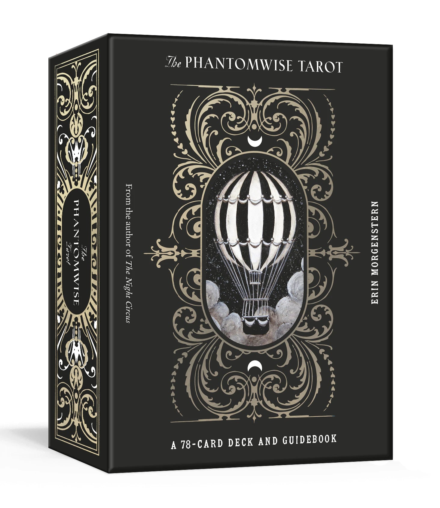 Phantomwise Tarot box with decorative design and hot air balloon illustration on a white background