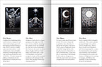 Four tarot cards with descriptions on a white background