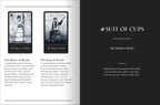 Two tarot cards labeled 'Queen of Wands' and 'King of Wands' with descriptive text on a black background.