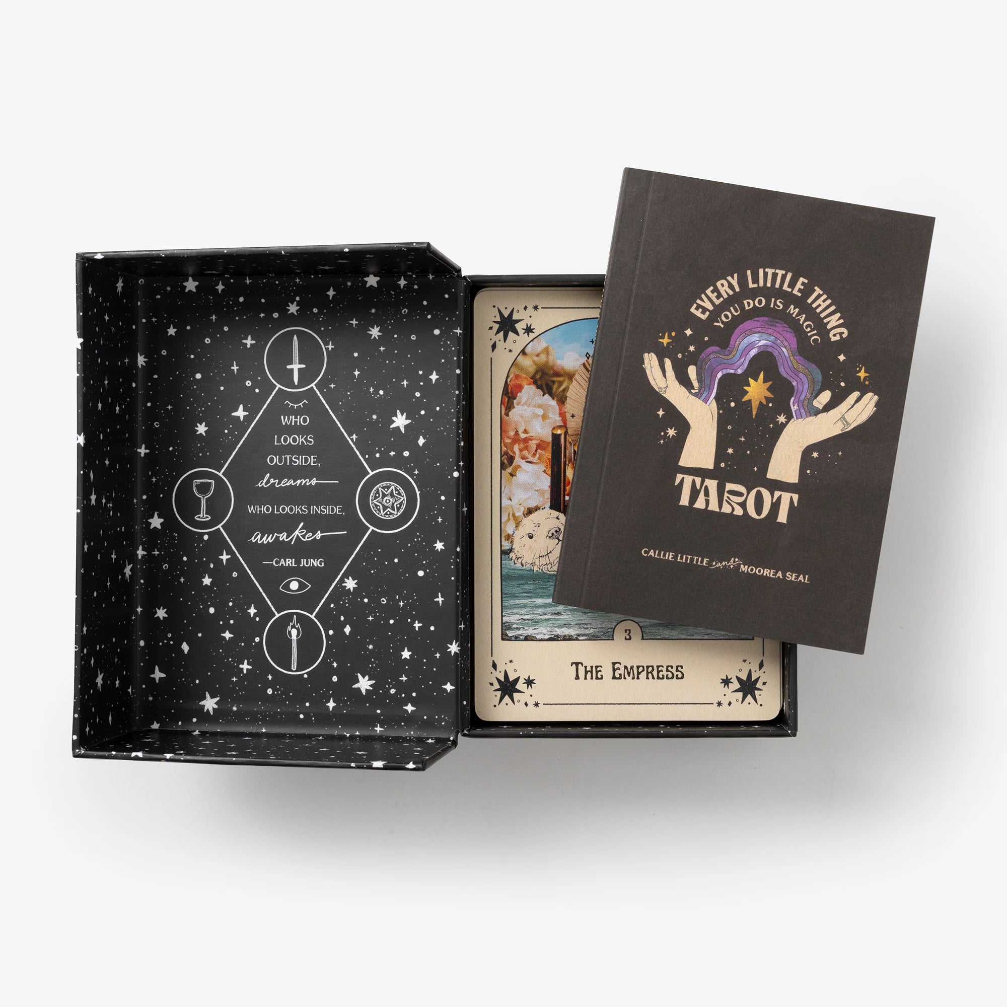 Tarot card set with star design on the cover