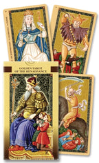 Four tarot cards from the Golden Tarot of the Renaissance set on a white background.